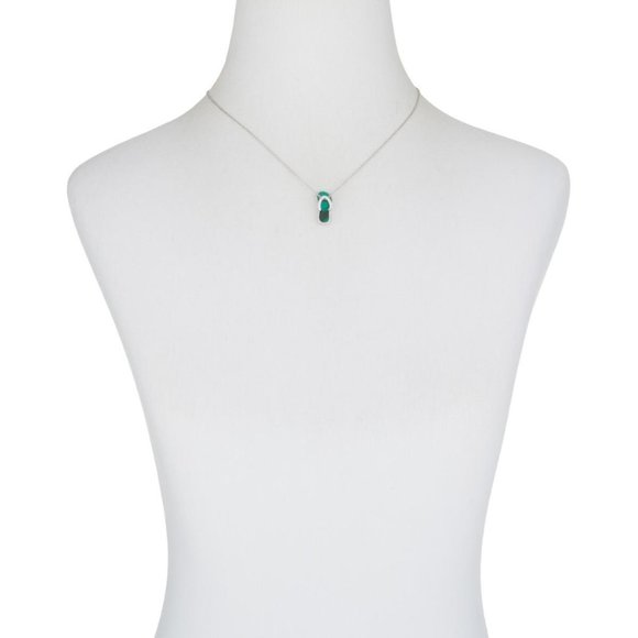 Colleen Lopez Sterling Silver Malachite Sandal Pendant with Chain 18" - Picture 3 of 3